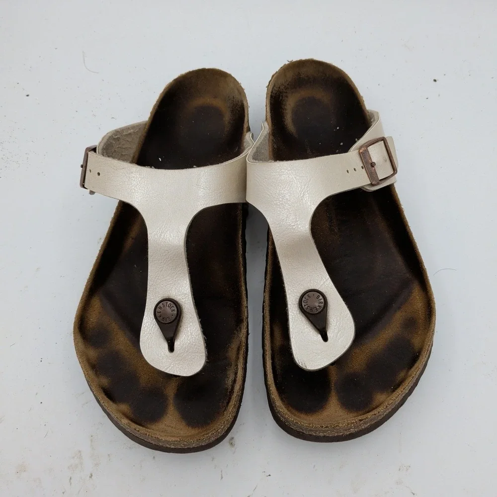 Birkenstock Gizeh Thong Sandals Pearly White EU 41 US Women 10-10.5 Regular Wide